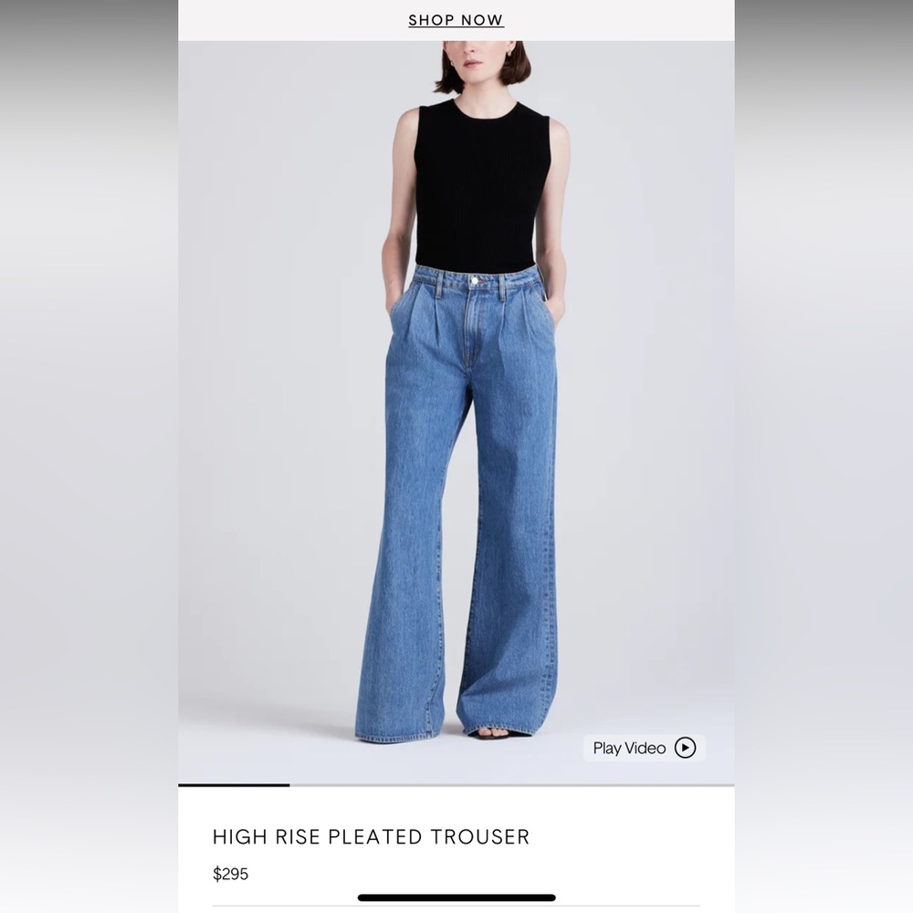 DEREK LAM HIGH RISE PLEATED TROUSER - SIZE 28